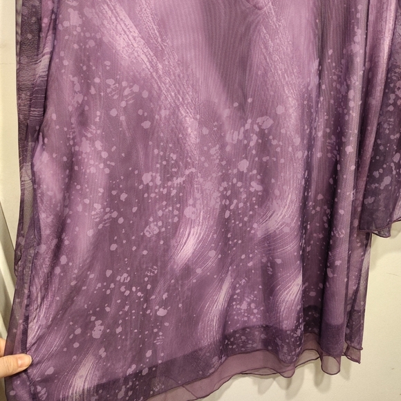 Sese Code Women's Nylon Mesh Purple Print Tunic Top Sz 3XL Fairy Summer Travel - Picture 4 of 7